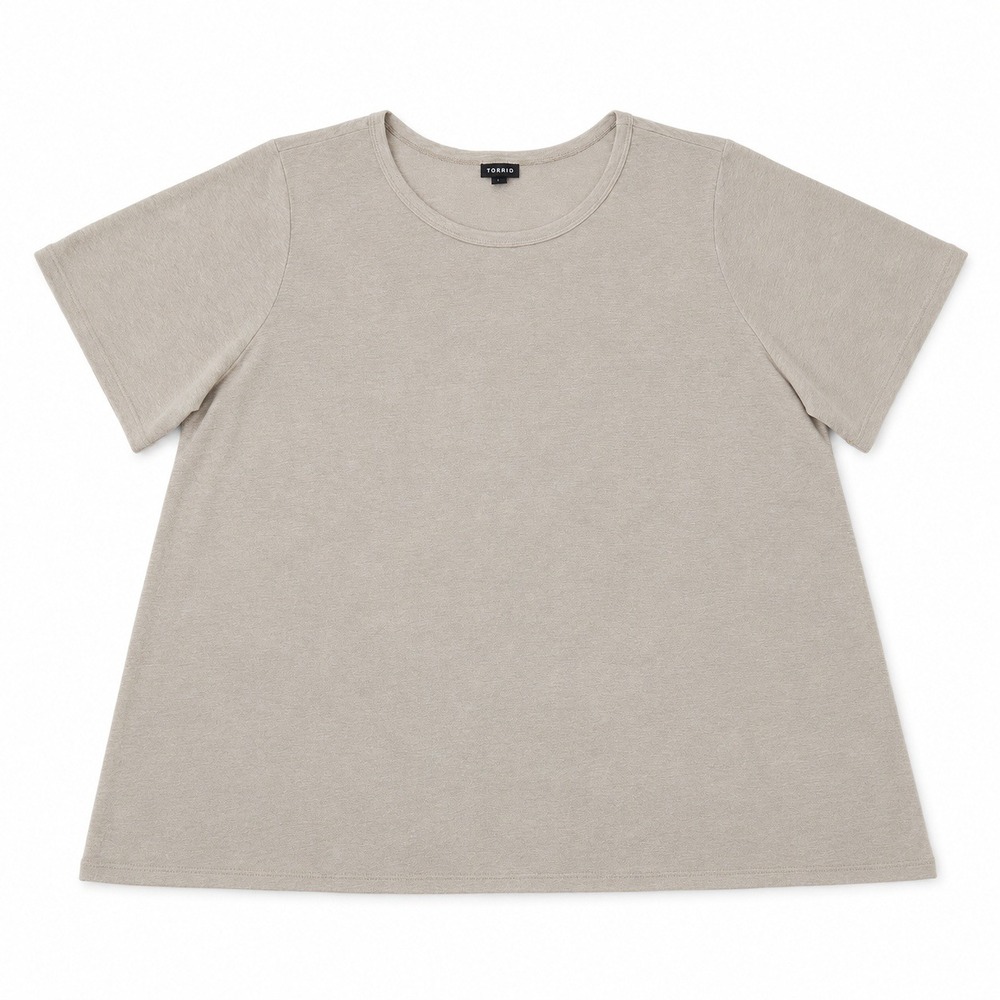 Torrid T-Shirt Womens 6 Plus Size Beige Linen Blend Oatmeal Minimalist Basic